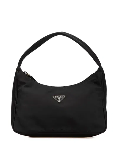 Pre-owned Prada 2000-2013 Mini Tessuto Sport Shoulder Bag In Black
