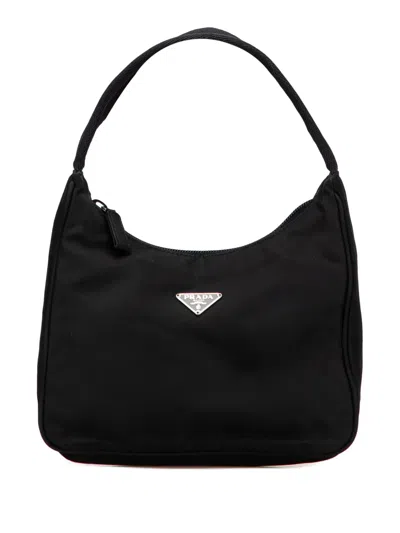 Pre-owned Prada 2000-2013 Mini Tessuto Sport Shoulder Bag In Black