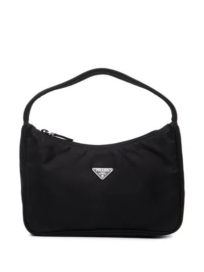 Pre-owned Prada 2000-2013 Mini Tessuto Sport Shoulder Bag In Black