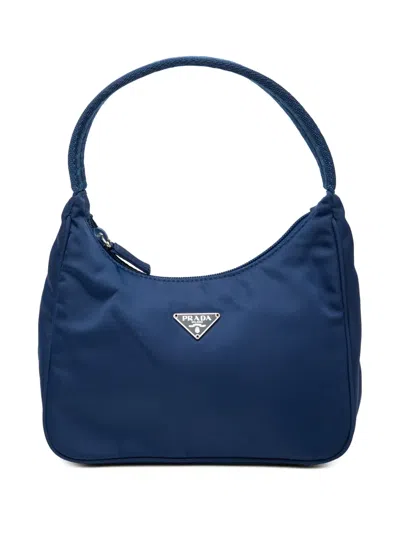 Pre-owned Prada 2000-2013 Mini Tessuto Sport Shoulder Bag In Blue