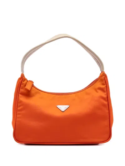 Pre-owned Prada 2000-2013 Mini Tessuto Sport Shoulder Bag In Orange