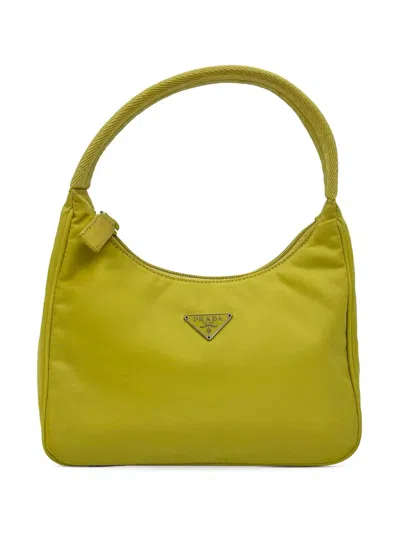 Pre-owned Prada 2000-2013 Mini Tessuto Sport Shoulder Bag In Yellow