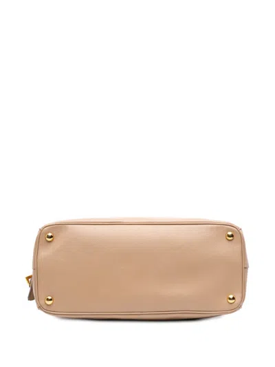 Pre-owned Prada 2000-2013 Saffiano Lux Parabole Tote Bag In Brown