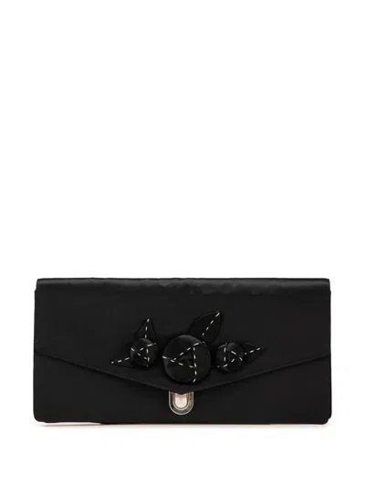 Pre-owned Prada 2000-2013 Satin Applique Clutch Bag
