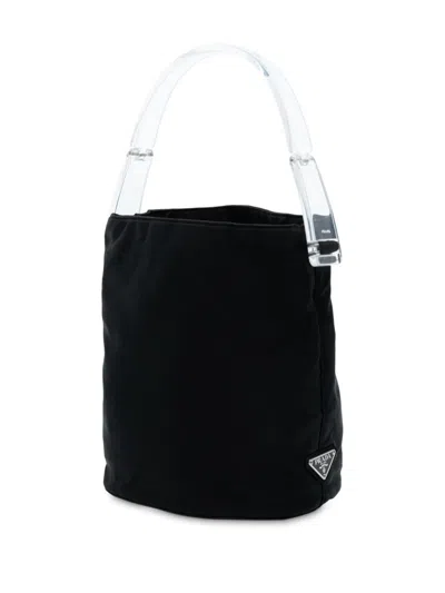 Pre-owned Prada 2000-2013 Tessuto Acrylic Handle Bag Handbag In Black