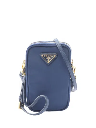 Pre-owned Prada 2000-2013 Tessuto Crossbody Bag In Blue