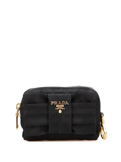 Pre-owned Prada 2000-2013 Tessuto Fiocco Bow Pouch