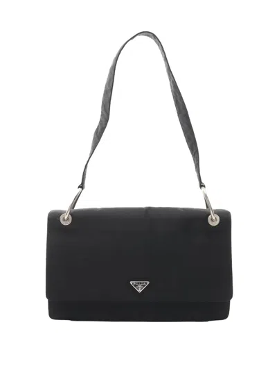 Pre-owned Prada 2000-2013 Tessuto Flap Shoulder Bag In Black