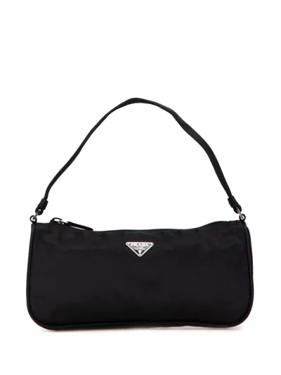 Pre-owned Prada 2000-2013 Tessuto Pochette Shoulder Bag In Black