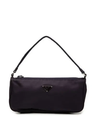 Pre-owned Prada 2000-2013 Tessuto Pochette Shoulder Bag In Purple