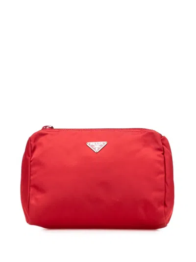 Pre-owned Prada 2000-2013 Tessuto Pouch In Red