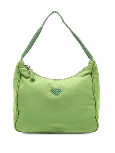 Pre-owned Prada 2000-2013 Tessuto Shoulder Bag In Green