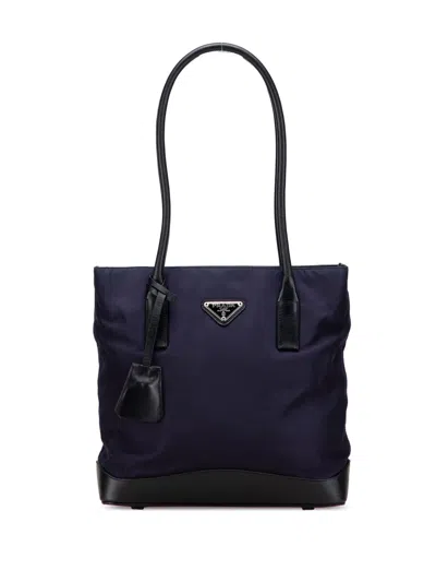 Pre-owned Prada 2000-2013 Tessuto Tote Bag In Blue