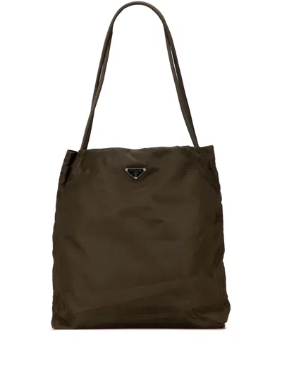 Pre-owned Prada 2000-2013 Tessuto Tote Bag In Brown