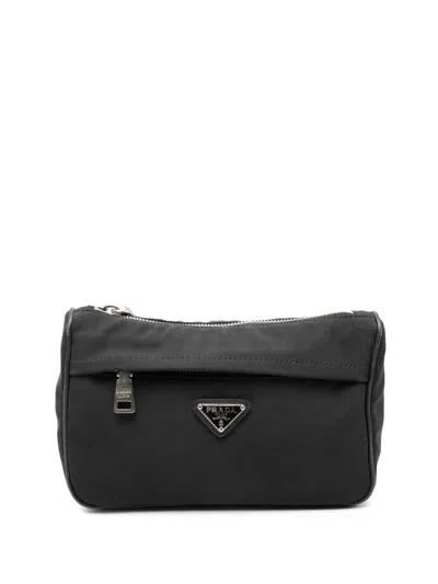 Pre-owned Prada 2000-2013 Tessuto Zip Pouch In Black