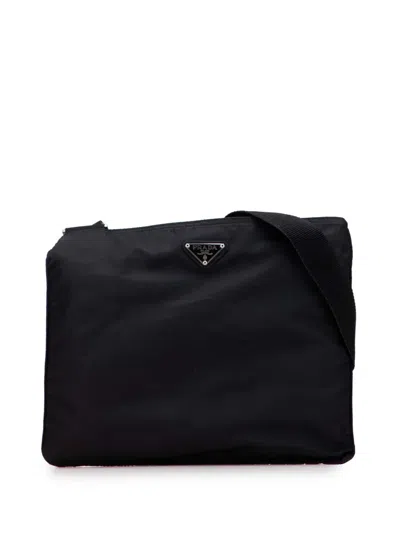 Pre-owned Prada 2000-2013 Tessuto Zip Top Crossbody Bag In Black