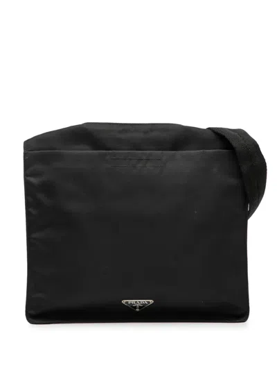 Pre-owned Prada 2000-2013 Tessuto Zip Top Crossbody Bag In Black
