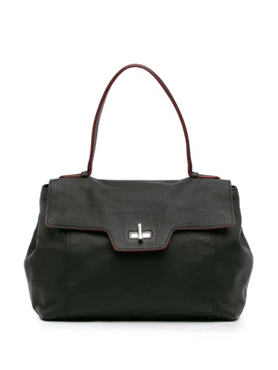 Pre-owned Prada 2000-2013 Toro Leather Top Handle Flap Satchel