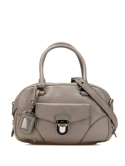 Pre-owned Prada 2000-2013 Vitello Daino Zip Top Satchel