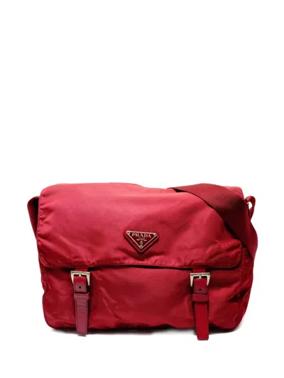 Pre-owned Prada 2000-2015 Nylon Shoulder Bag In Red