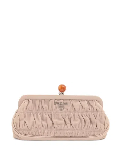Pre-owned Prada 2000-2015 Pleated Clutch Bag In Pink