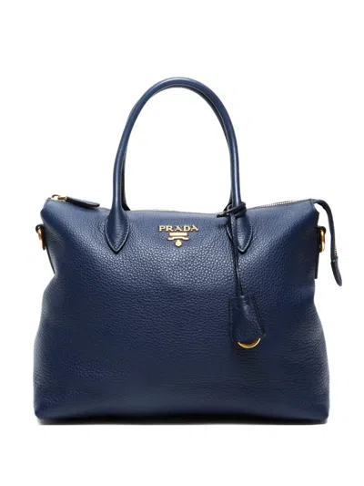 Pre-owned Prada 2000-2015 Triangle-logo Tote Bag In Blue