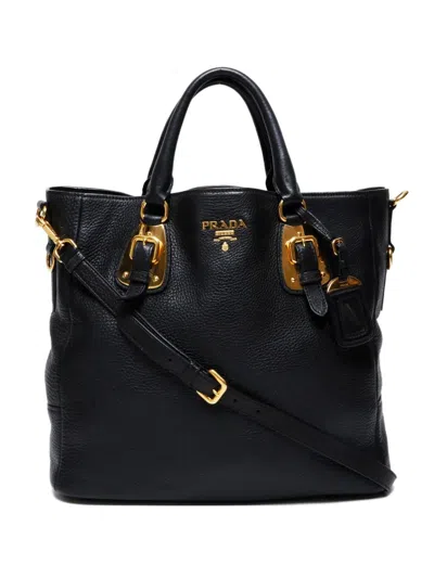 Pre-owned Prada 2000-2020 Leather Buckle Bag In Black