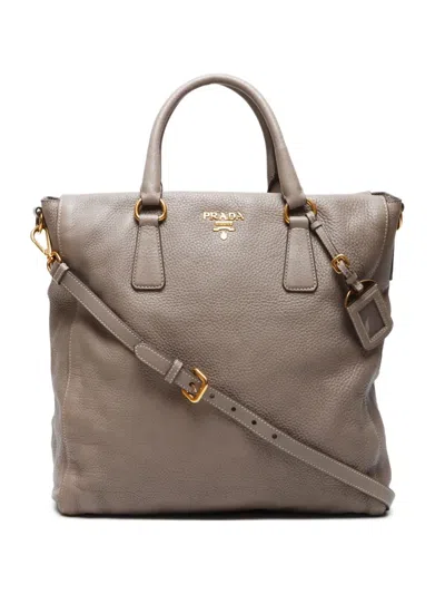 Pre-owned Prada 2000-2020 Leather Tote Bag In 中性色