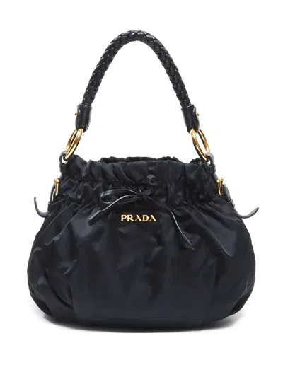 Pre-owned Prada 2000-2020 Logo-lettering Shoulder Bag In Black