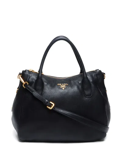 Pre-owned Prada 2000-2020s Daino Two-way Bag In Black