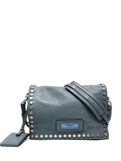 Pre-owned Prada 2000-2020s Etiquette Shoulder Bag In Blue