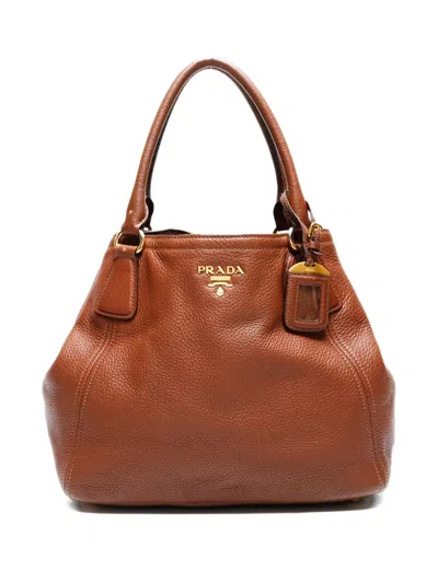 Pre-owned Prada 2000-2020s Leather Handbag In Brown