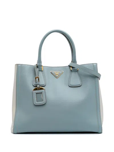 Pre-owned Prada 2000-2024 Bicolor Saffiano Lux Satchel