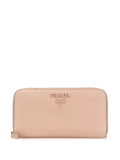 Pre-owned Prada 2000-2024 Large Saffiano Zip Around Wallet Long Wallets