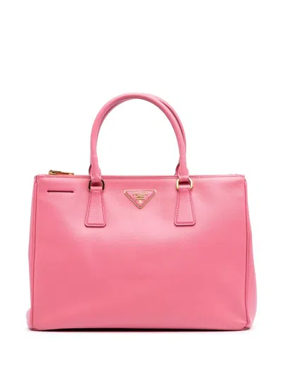 Pre-owned Prada 2000-2024 Medium Saffiano Lux Galleria Double Zip Satchel