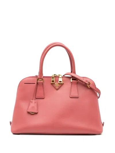 Pre-owned Prada 2000-2024 Medium Saffiano Lux Promenade Satchel In Pink