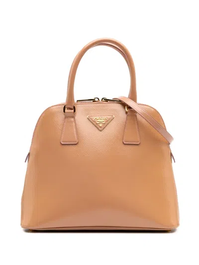 Pre-owned Prada 2000-2024 Medium Saffiano Vernice Promenade Satchel