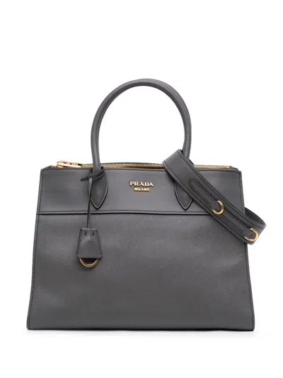 Pre-owned Prada 2000-2024 Saffiano And City Calf Paradigme Bag Satchel