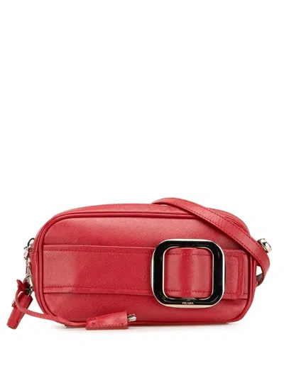 Pre-owned Prada 2000-2024 Saffiano Buckle Camera Bag Crossbody Bag