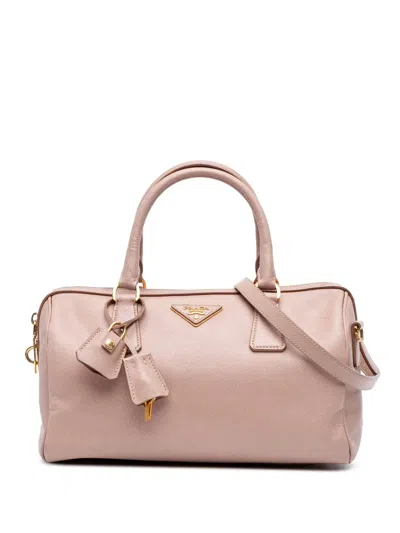 Pre-owned Prada 2000-2024 Saffiano Lux Convertible Bowler Bag Satchel