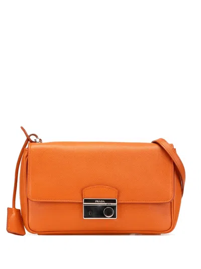 Pre-owned Prada 2000-2024 Saffiano Sound Lock Crossbody Bag