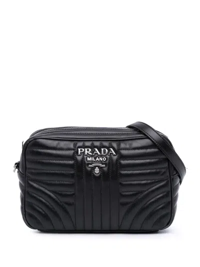 Pre-owned Prada 2000-2024 Soft Calfskin Diagramme Camera Bag Crossbody Bag