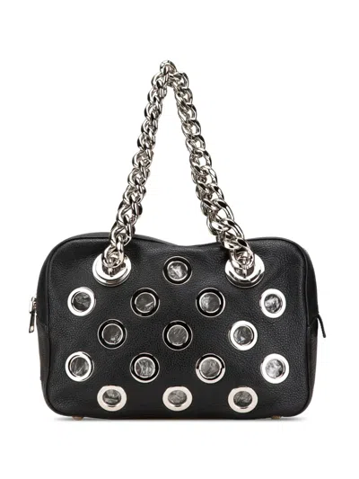 Pre-owned Prada 2000-2024 Vitello Daino Grommet Chain Handbag