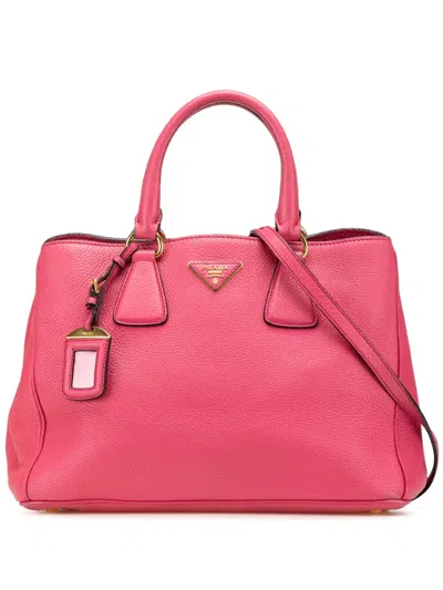 Pre-owned Prada 2000-2024 Vitello Daino Open Convertible Tote Satchel