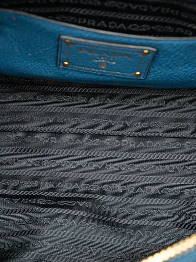 Pre-owned Prada 2000-2024 Vitello Daino Zip Top Satchel