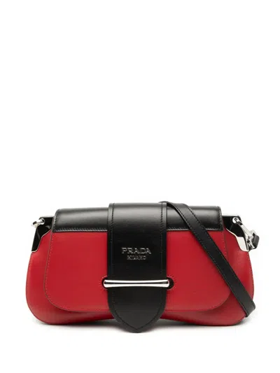 Pre-owned Prada 2000-2025 Bicolor City Calf Sidonie Satchel In Black