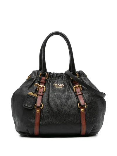Pre-owned Prada 2000-2025 Cervo Antik Satchel In Black