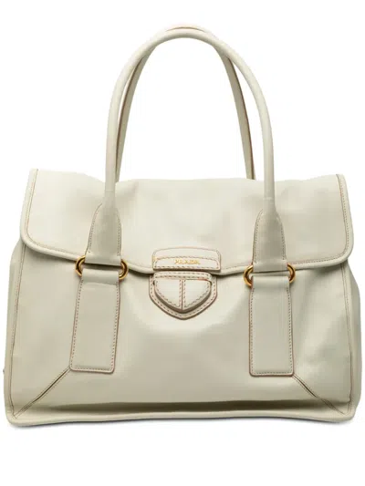 Pre-owned Prada 2000-2025 City Calf Handbag In White