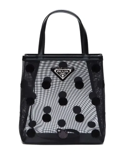 Pre-owned Prada 2000-2025 Dot Tote Bag In ブラック