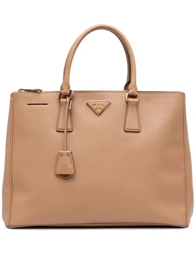 Pre-owned Prada 2000-2025 Large Saffiano Lux Galleria Double Zip Satchel